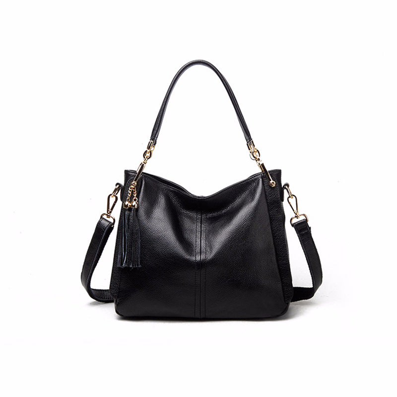 Tassel Simple and Versatile Leather Shoulder Bag