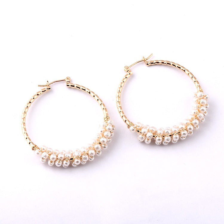 Round Temperament Small Pearl Earrings