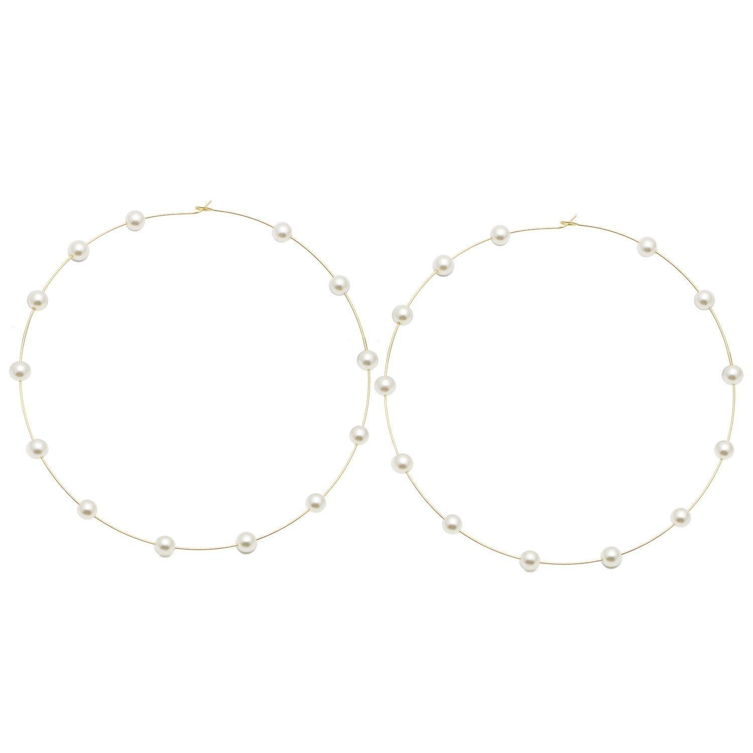 simple pearl big circle earrings earrings