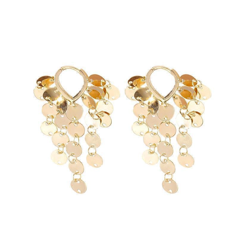 Drop-shaped Sequin Earrings Long Tassel Earrings