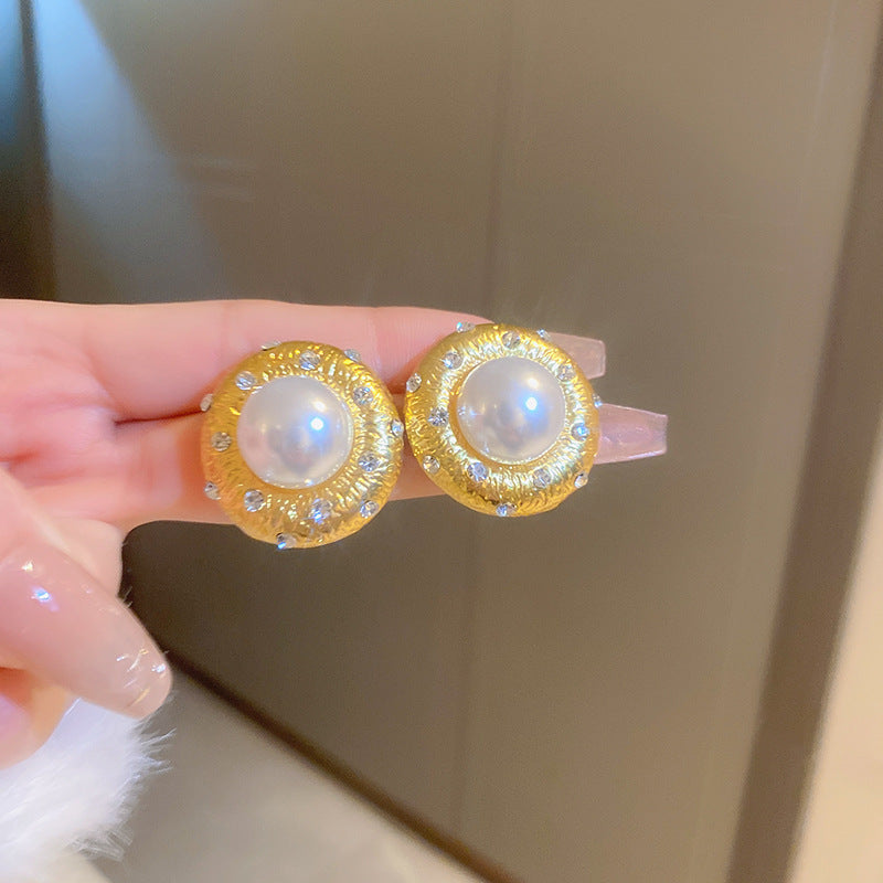 Three-color elegant crystal earrings