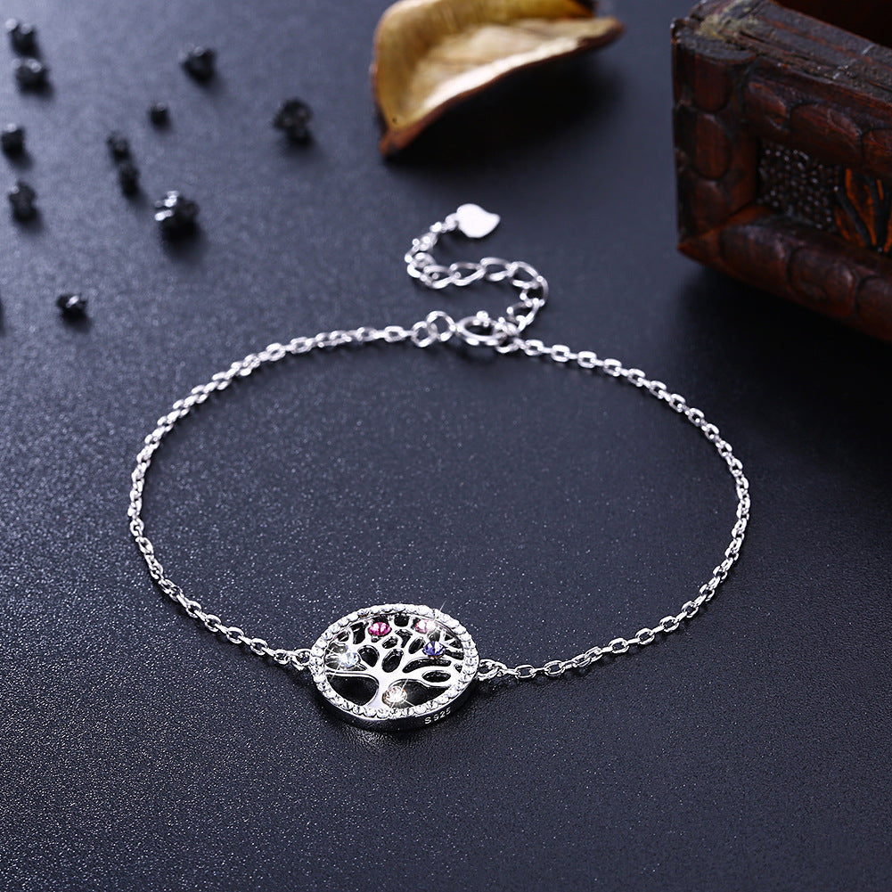 Fashion sterling silver Tree of Life bracelet Austrian crystal bracelet